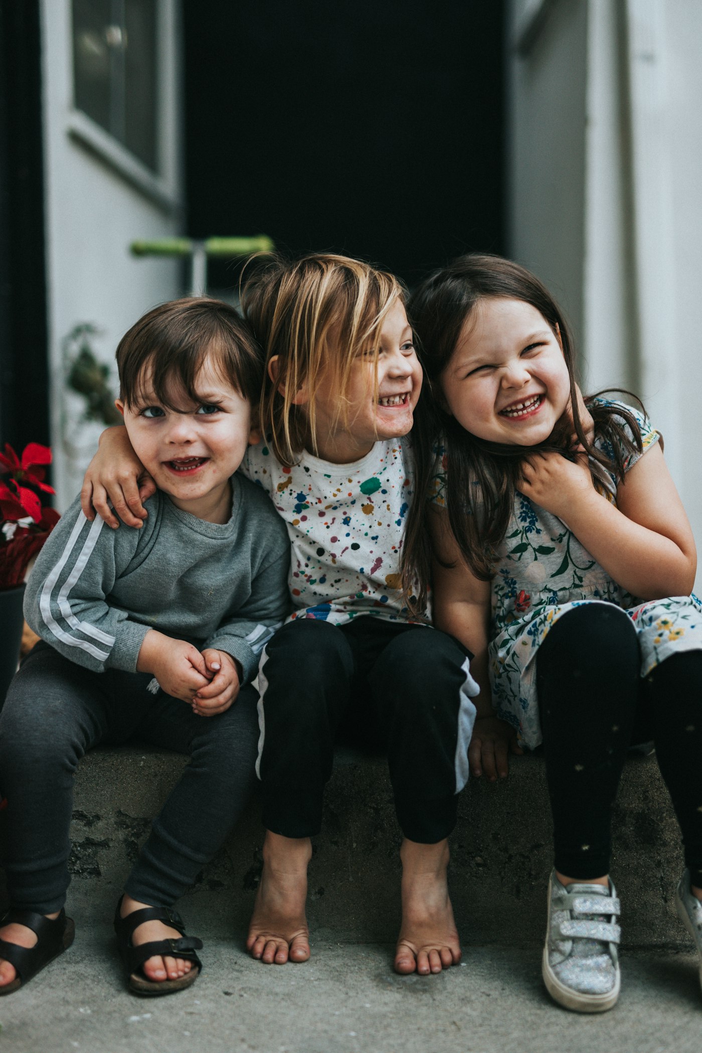 Children playing and exploring outdoors
